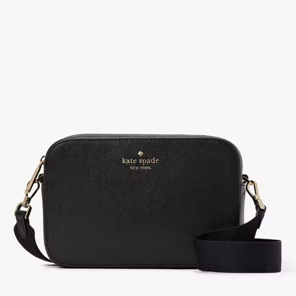 KATE SPADE *Madison* black leather camera rectangle crossbody mini bag purse - Picture 1 of 8
